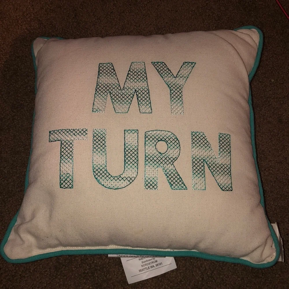 My turn throw pillow